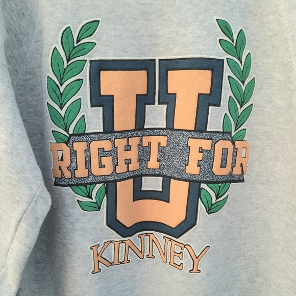 Vintage 80's-90's Kinney Right For U University CrewneckSweatshirt Size Large - Picture 2 of 4